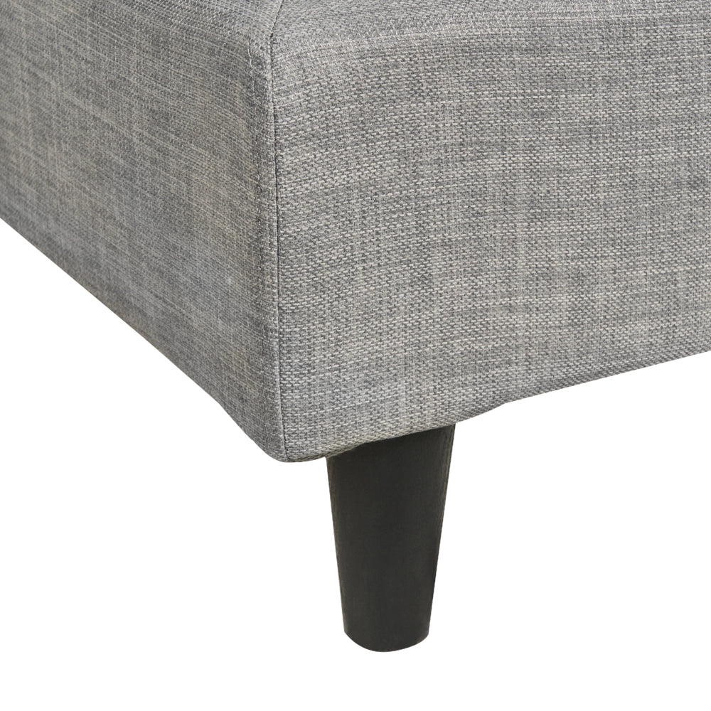 Letto matrimoniale in tessuto grigio chiaro con rete a doghe 140 x 200 cm stile contemporaneo