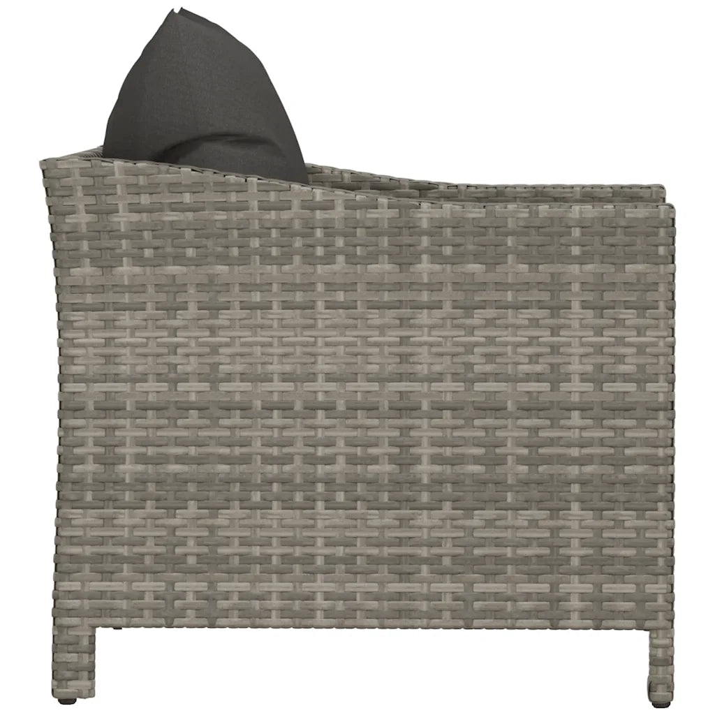 Poltroncina-Poltrona da giardino con cuscino grigio in polyrattan 787363