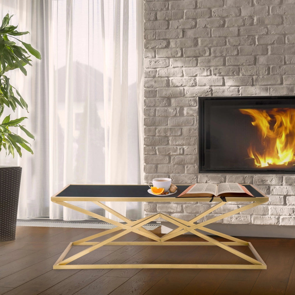 Keswic, Tavolino da Salotto Forma Rettangolare, 110x60x45h cm Nero