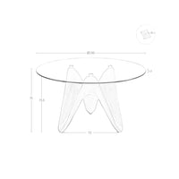 Tavolo da pranzo rotonda vetro temperato e noce