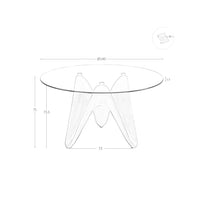 Tavolo da pranzo rotonda vetro temperato e noce