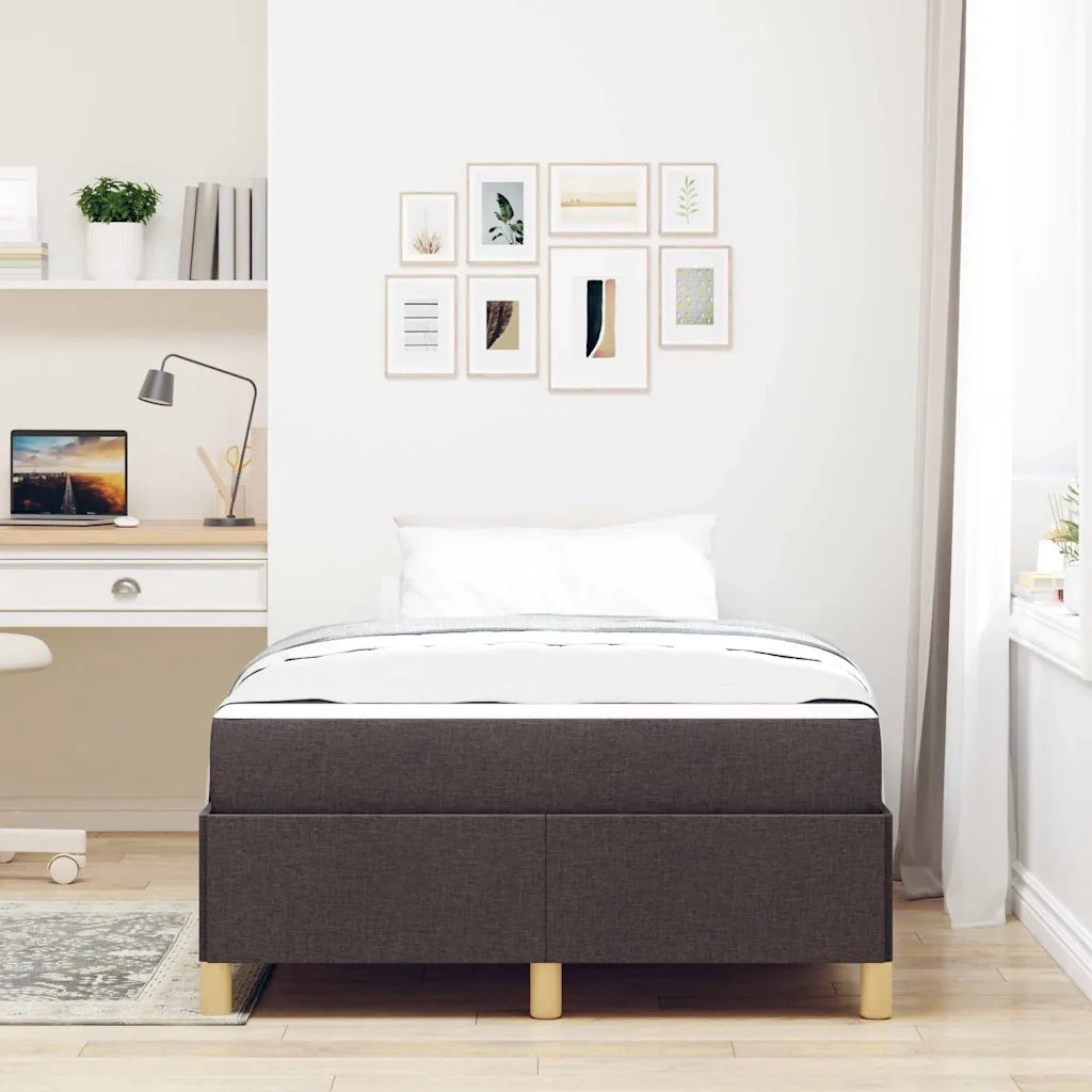 Struttura del letto Marrone Scuro 120 x 190 cm Tessuto