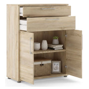 Credenza Agra, Buffet da soggiorno, Madia da salotto, Dispensa da cucina, 89x40 h113 cm, Quercia