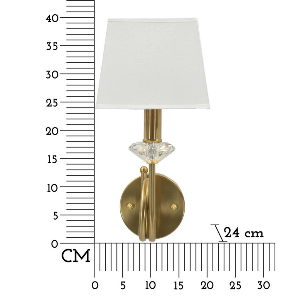 Lampada a Parete VKH910, Bianco, Tessuto, 18x24x40 cm