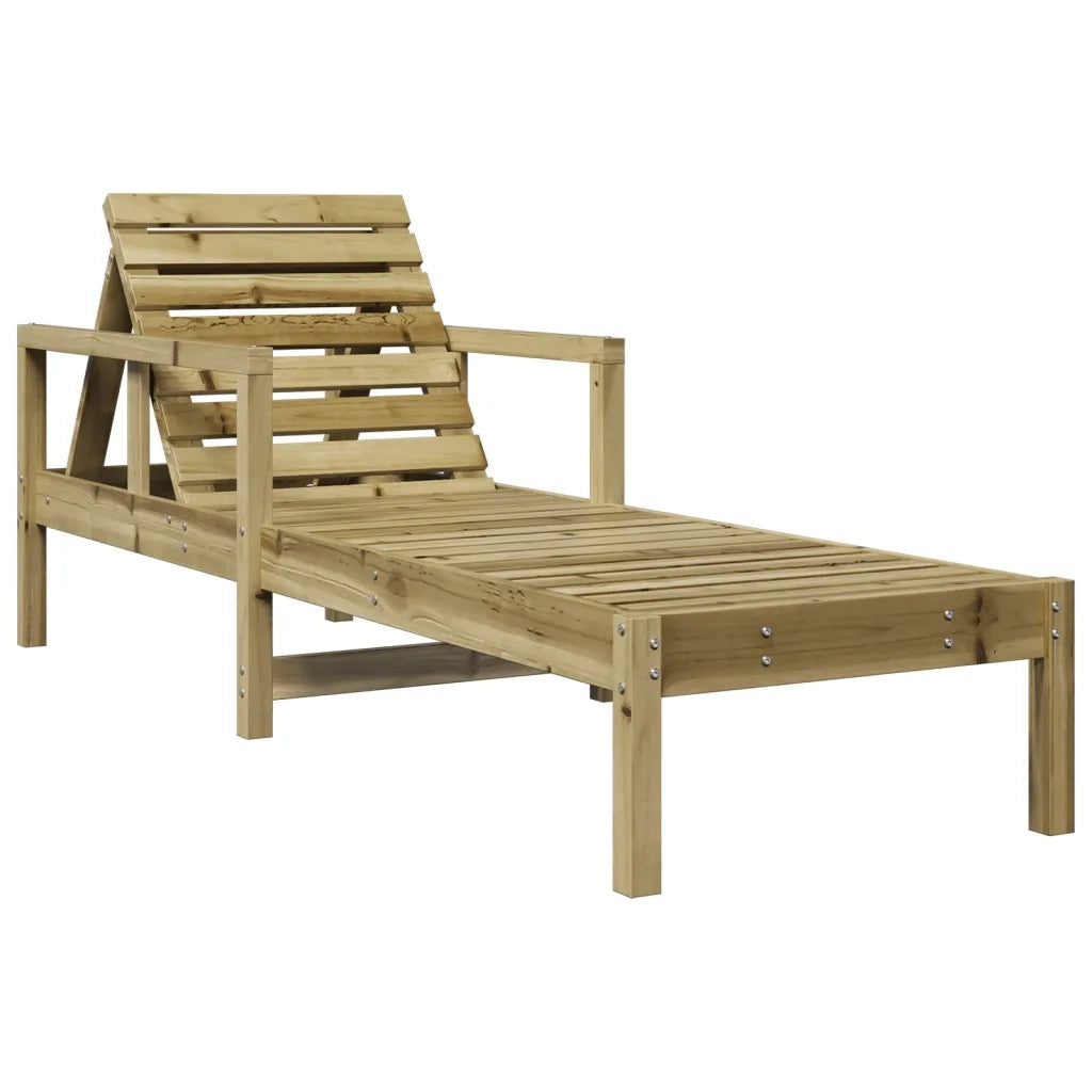 Lettino Prendisole 199,5x62x55 cm in Legno Impregnato di Pino 832542