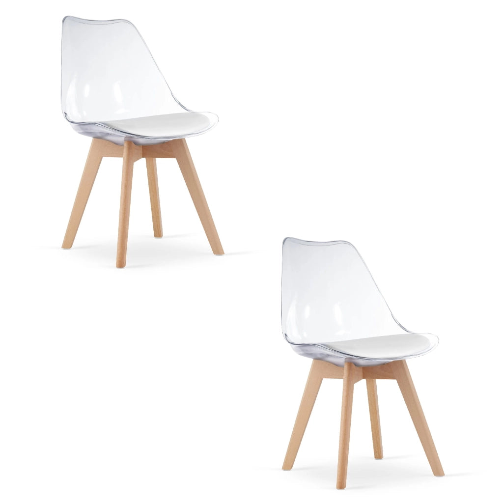 Sedia VALORA RIXK - Trasparente con gambe naturali x 2