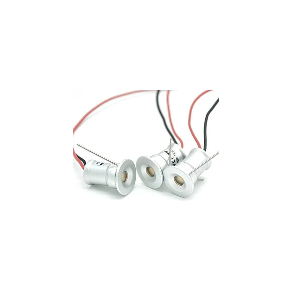 Trade Shop - 9 X Mini Faretto A Led Da Incasso 1w Cree Cob Silver Cielo Stellato Punto Luce - -bianco Freddo      -