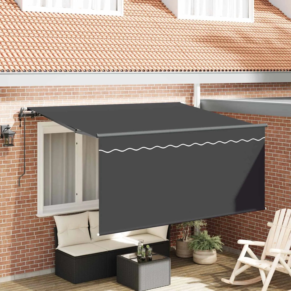 Tenda Retrattile Rigato Antracite 300 x 200 cm Tessuto 3329516