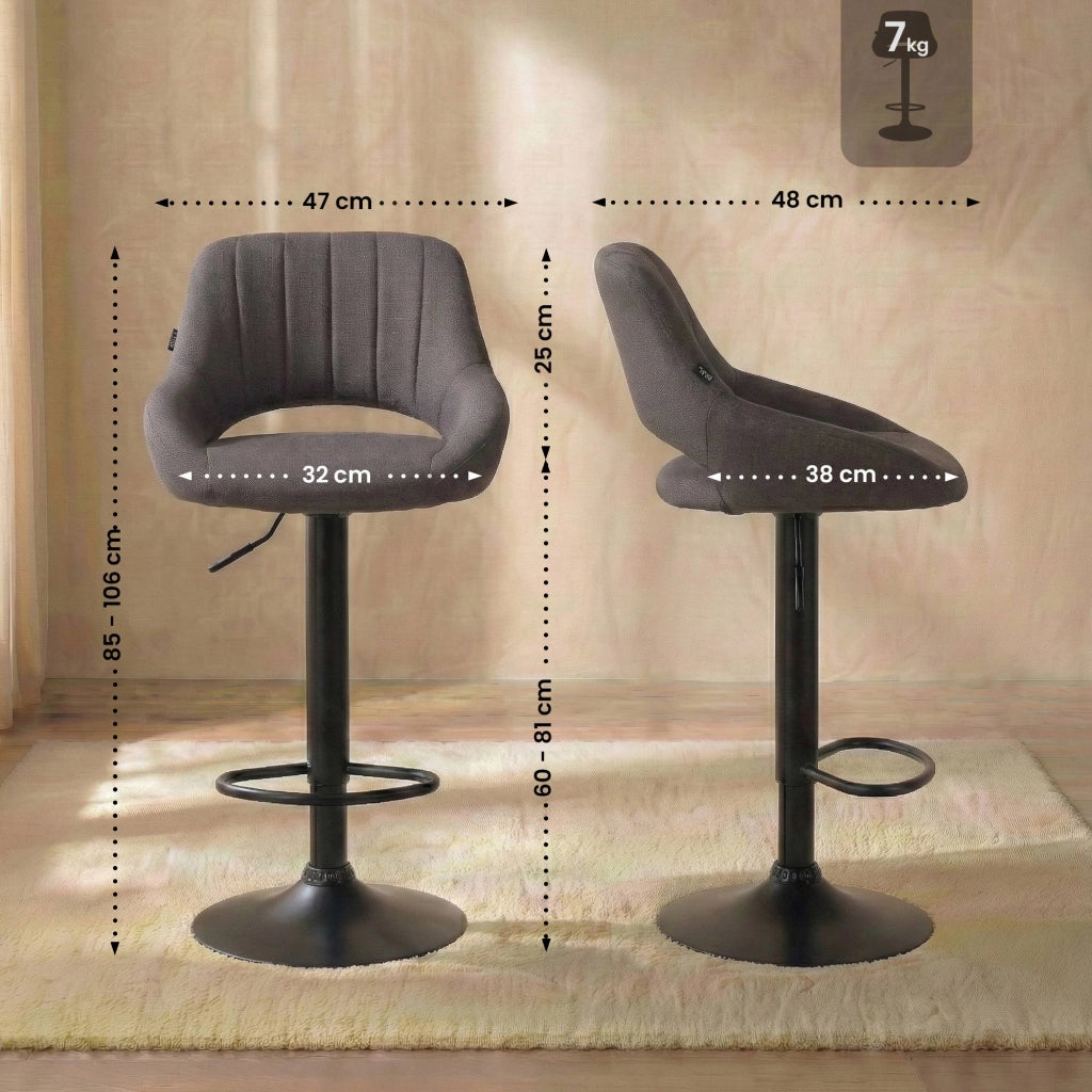 Set di 2 sgabelli da bar tessuto Milet B 2