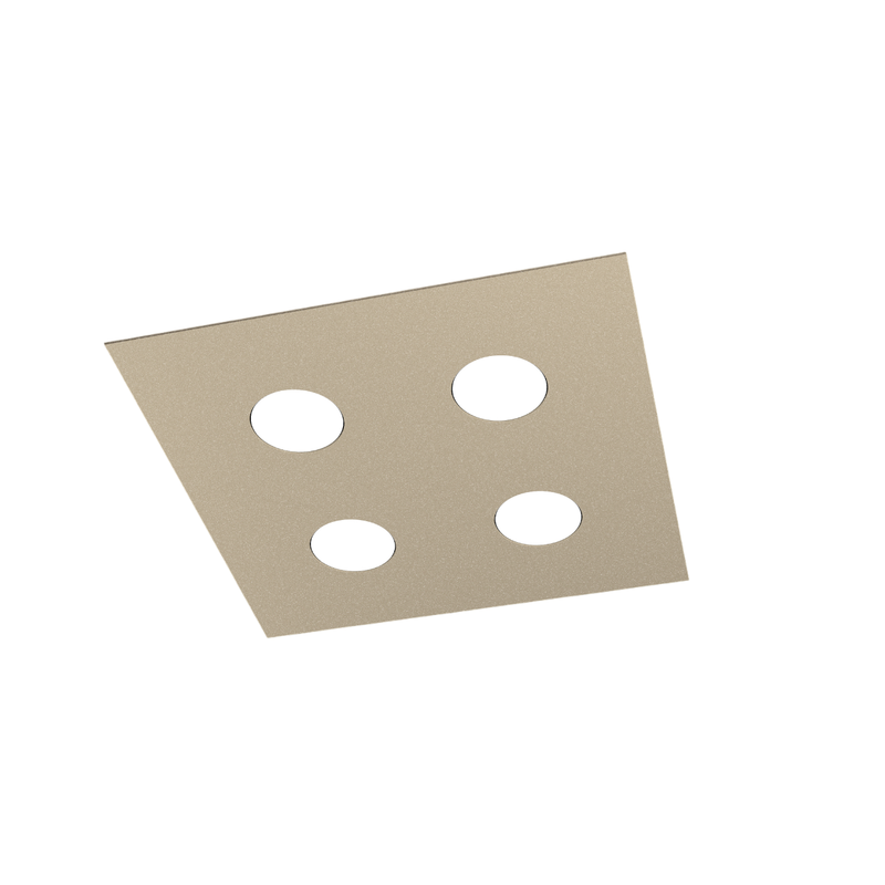 Toplight Plafoniera da soffitto quadrata 4 luci Area con attacco GX53, struttura colore sabbia, design moderno 40x40x3cm