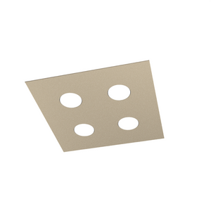Toplight Plafoniera da soffitto quadrata 4 luci Area con attacco GX53, struttura colore sabbia, design moderno 40x40x3cm