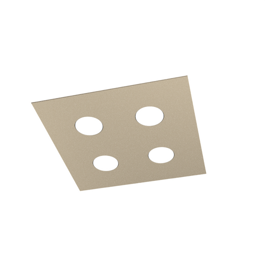 Toplight Plafoniera da soffitto quadrata 4 luci Area con attacco GX53, struttura colore sabbia, design moderno 40x40x3cm