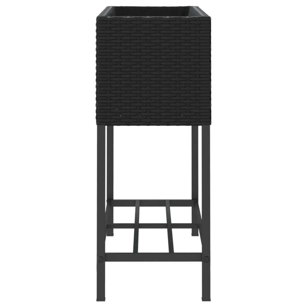 vidaXL Fioriere da Giardino con Ripiani 2pz Nere 70x28x70cm Polyrattan