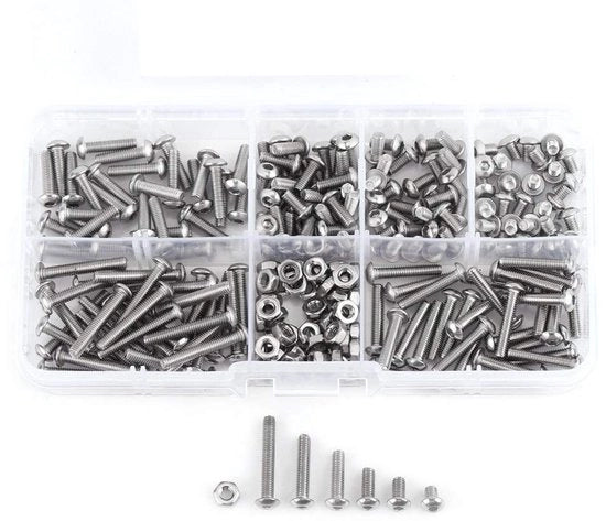 Set di viti 230 pezzi - Morsetti - Viti Inbus - Viti - Viti a testa a clessidra - Materiale di fissaggio in acciaio inossidabile 304