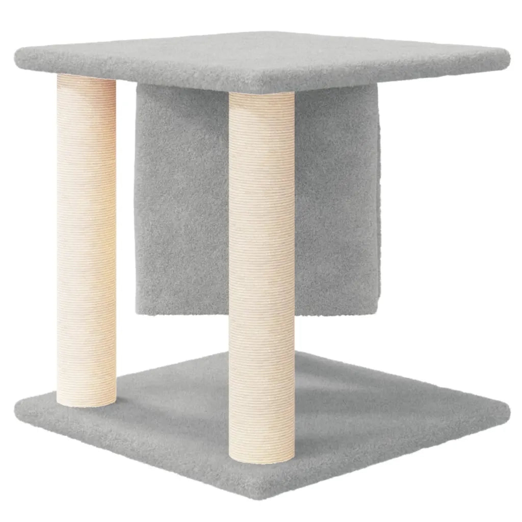Albero per Gatti con Tiragraffi in Sisal Grigio Chiaro 37 cm 171655