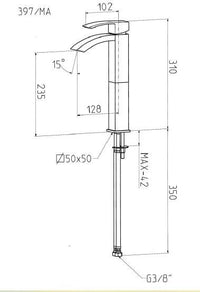 Miscelatore lavabo alto  Linea Marte