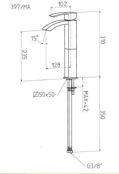 Miscelatore lavabo alto  Linea Marte