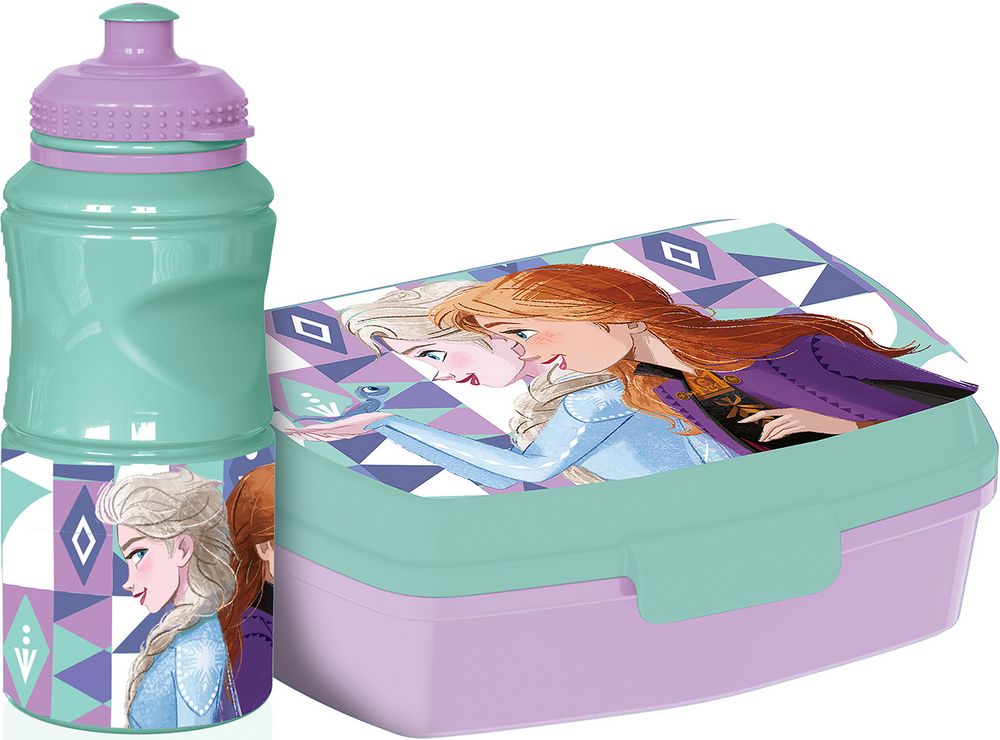 Set borraccia da 380 ml e Sandwich Box per bambini in plastica Frozen