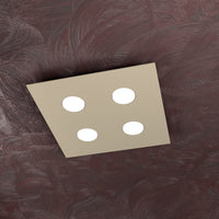 Toplight Plafoniera da soffitto quadrata 4 luci Area con attacco GX53, struttura colore sabbia, design moderno 40x40x3cm
