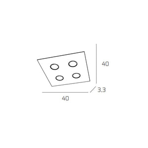 Toplight Plafoniera da soffitto quadrata 4 luci Area con attacco GX53, struttura colore sabbia, design moderno 40x40x3cm