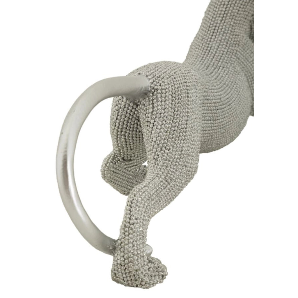 Scultura Gatti 5, Argento, Poliresina, 32x9x11 cm