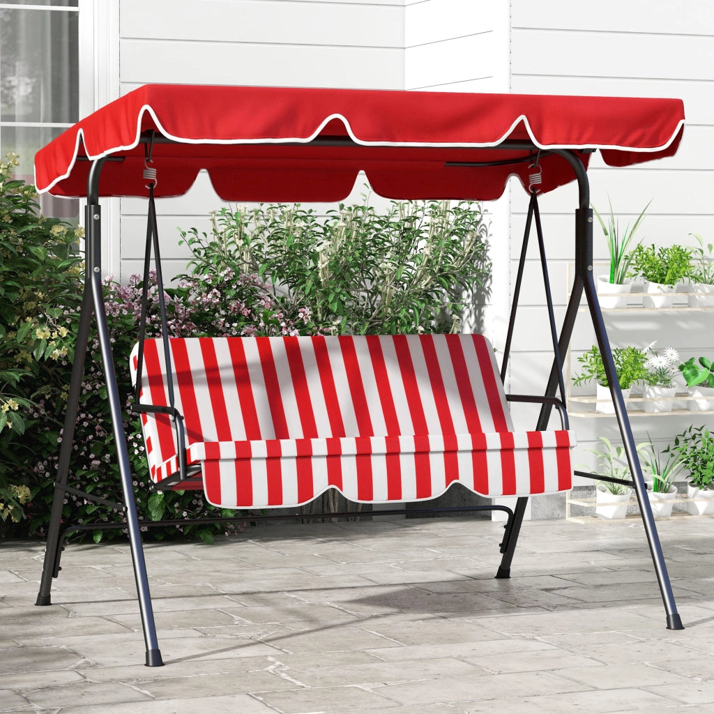 Amaca da Giardino 3 Posti con Cuscini ¨C Zephmum ¨C Nero Rosso