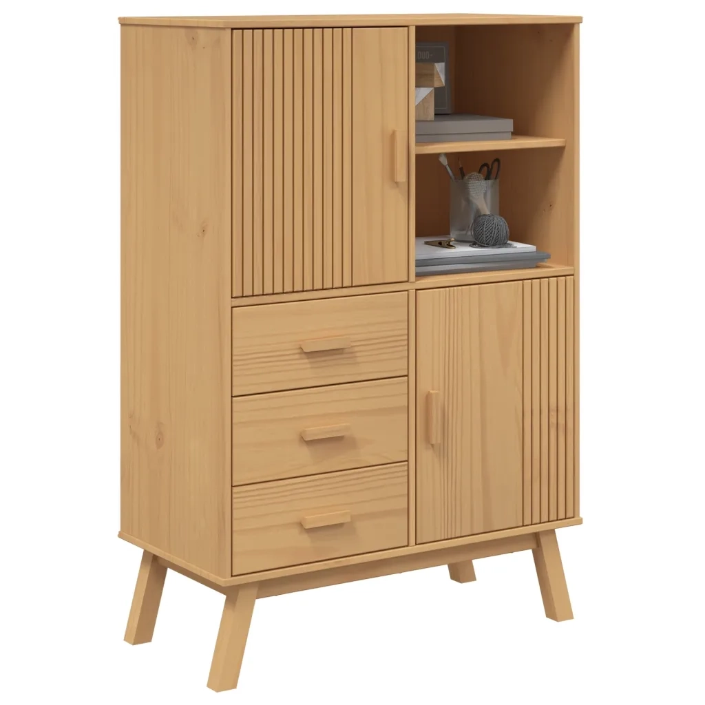 Credenza OLDEN Marrone 85x43x125 cm in Legno Massello di Pino 358615