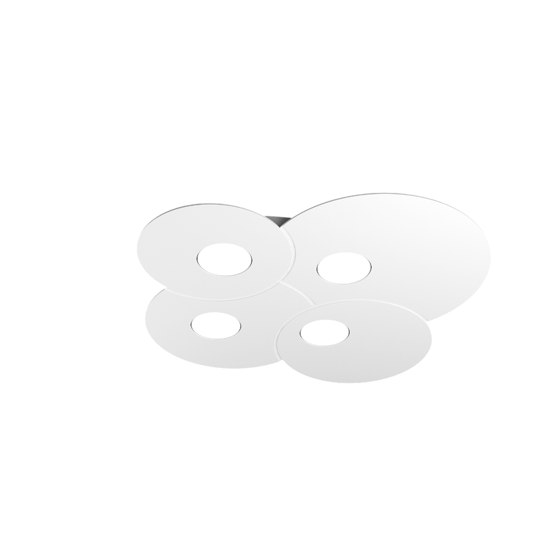 Toplight Plafoniera da soffitto rotonda 4 luci Cloud con attacco GX53, struttura colore bianco, design moderno 86x37x3cm