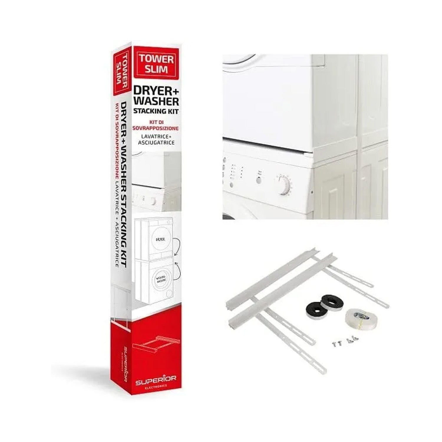 SUPPORTO SOVRAPPOSIZIONE LAVATRICE+ASCIUGATRICE