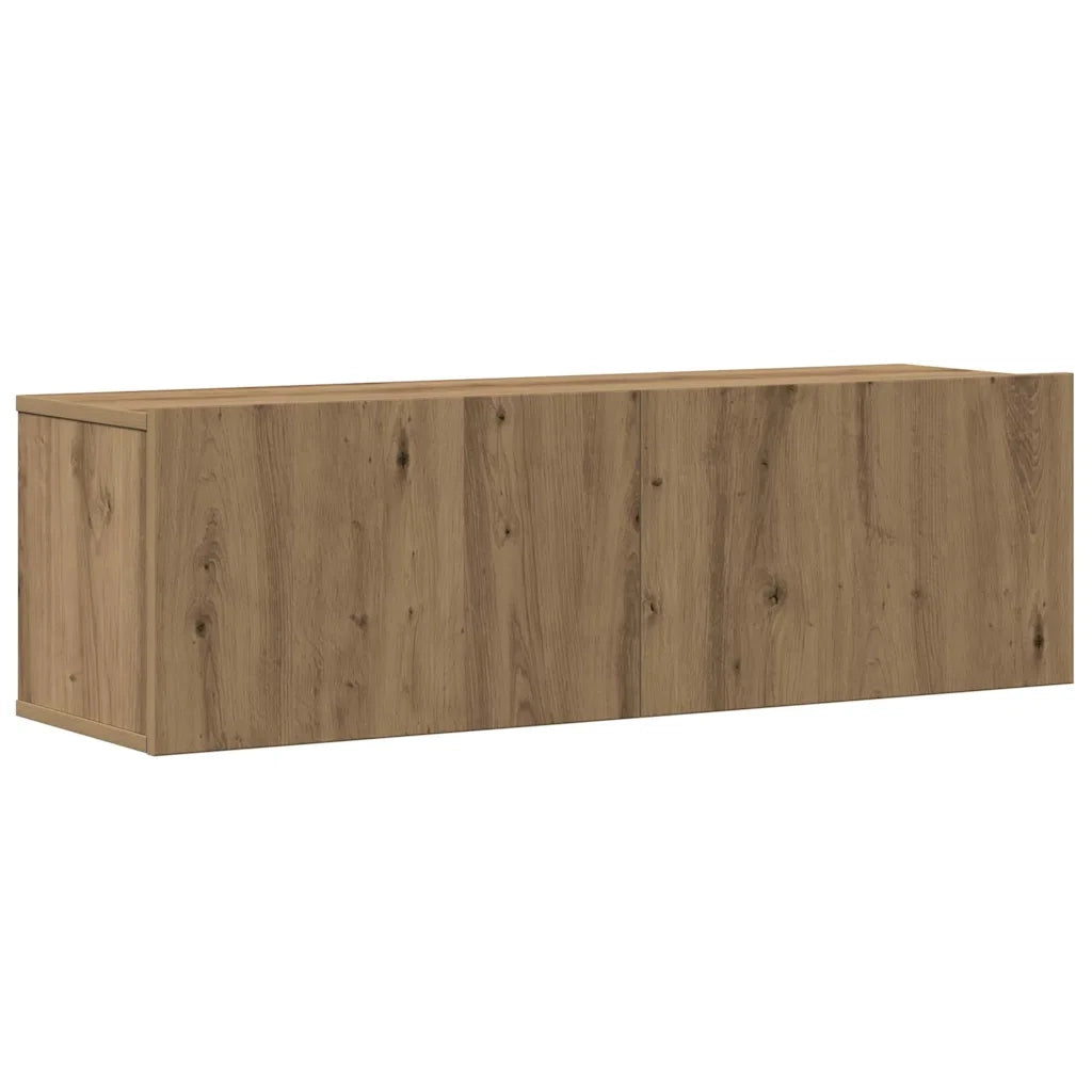 Set Mobile TV 8 pz Montato a Parete Rovere in Legno Multistrato 3329148