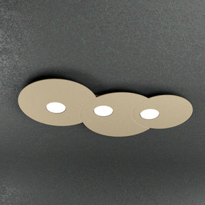 Toplight Plafoniera da soffitto rotonda 3 luci Cloud con attacco GX53, struttura colore sabbia, design moderno 67x36x3cm
