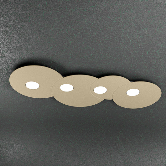 Toplight Plafoniera da soffitto rotonda 4 luci Cloud con attacco GX53, struttura colore sabbia, design moderno 86x37x3cm