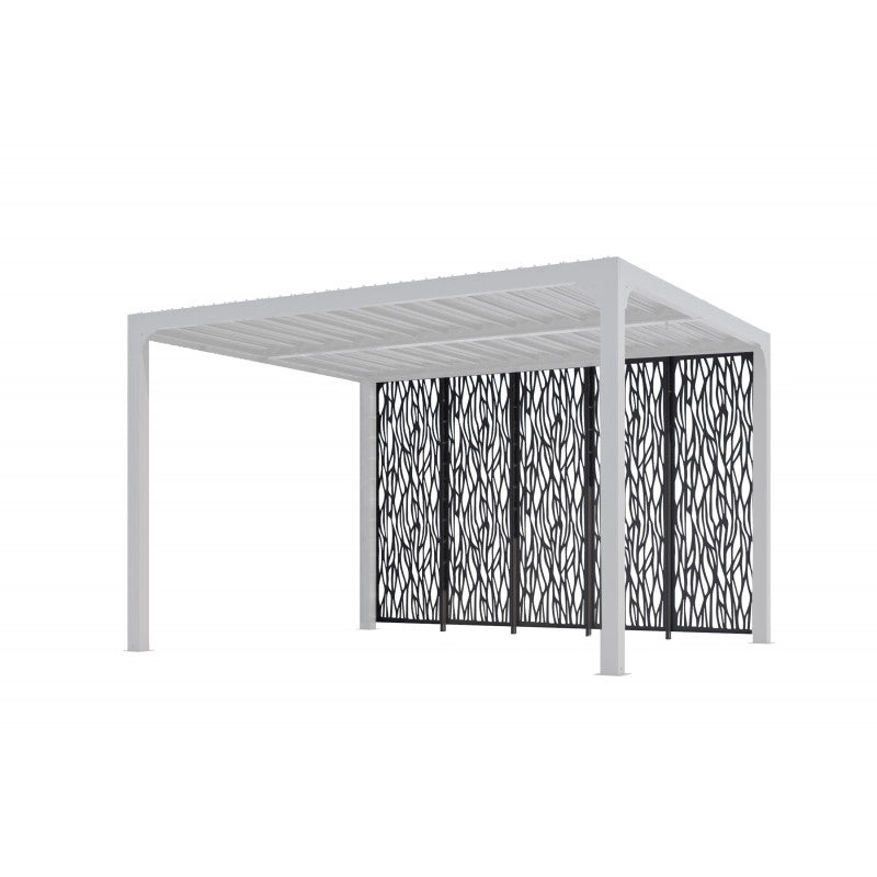 Pannello decorativo in acciaio per pergola bioclimatica 360 cm – effetto moucharabieh antivento – PERBIM36 Foresta