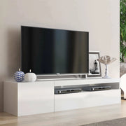 Mobile da soggiorno Porta Ardy, Made in Italy, Credenza per Ardy a 2 ante, Porta Ardy da salotto, cm 150x40h37, Bianco lucido