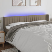 Testiera a LED-Testata con LED Tortora 183x16x78/88 cm in Tessuto 876233