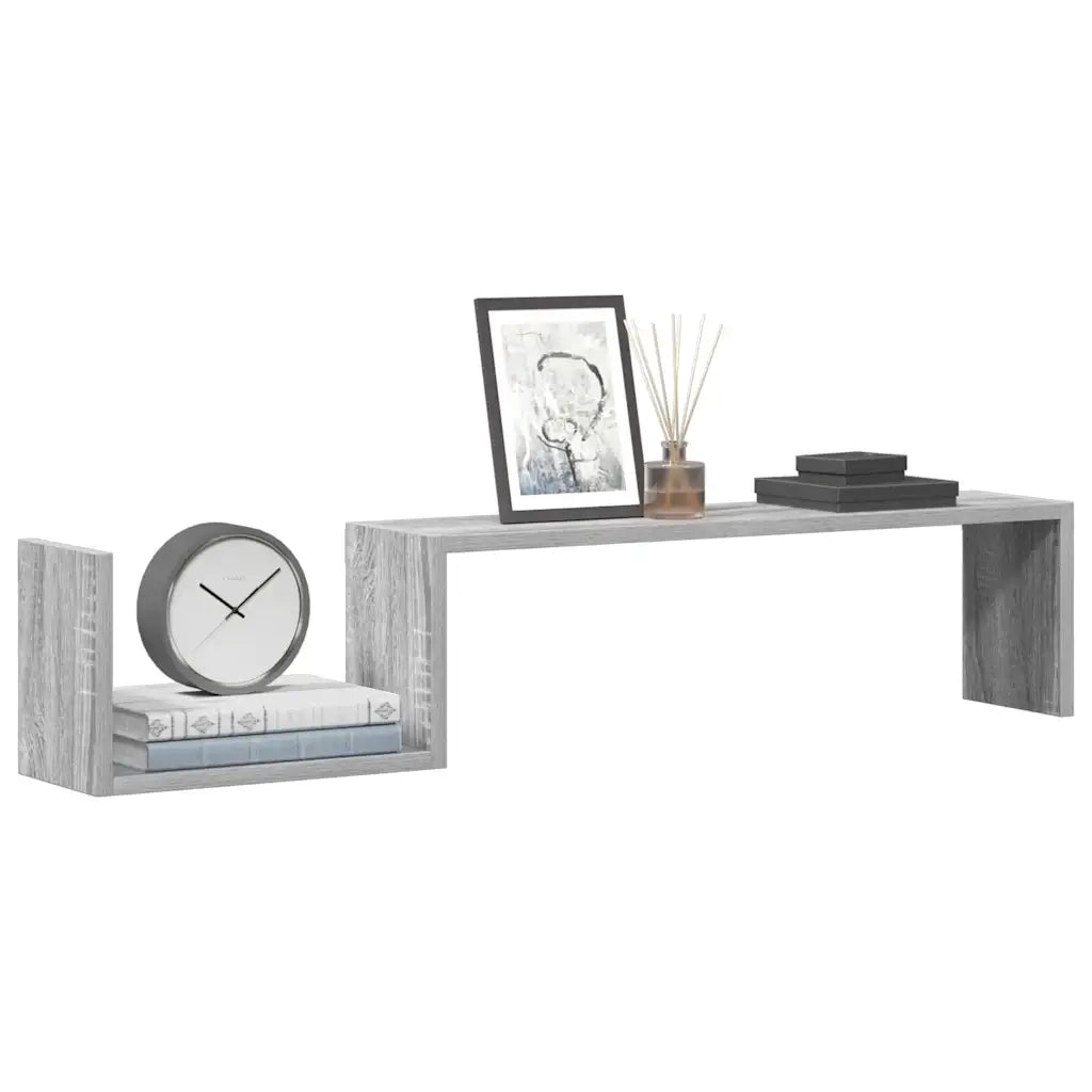 Scaffali da Parete 2 pz Grigio Sonoma 100x15x20 cm Multistrato 815934