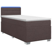 Letto con Box Spring, Materasso e LED Marrone Scuro 90 x 190 cm 3451829