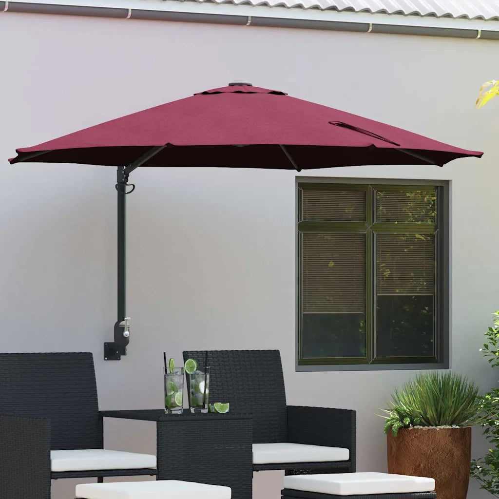 Ombrello da giardino Rosso Bordeaux 248 x 248 x 148 cm 42003231