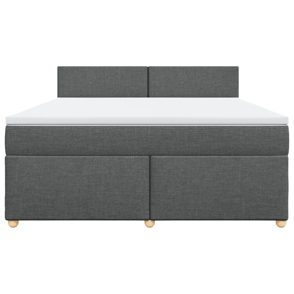 Giroletto a Molle con Materasso Grigio Scuro 180x200 cm Tessuto