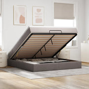 Struttura Letto Pouf con Materasso Tortora 180x200cm in Tessuto 3311131