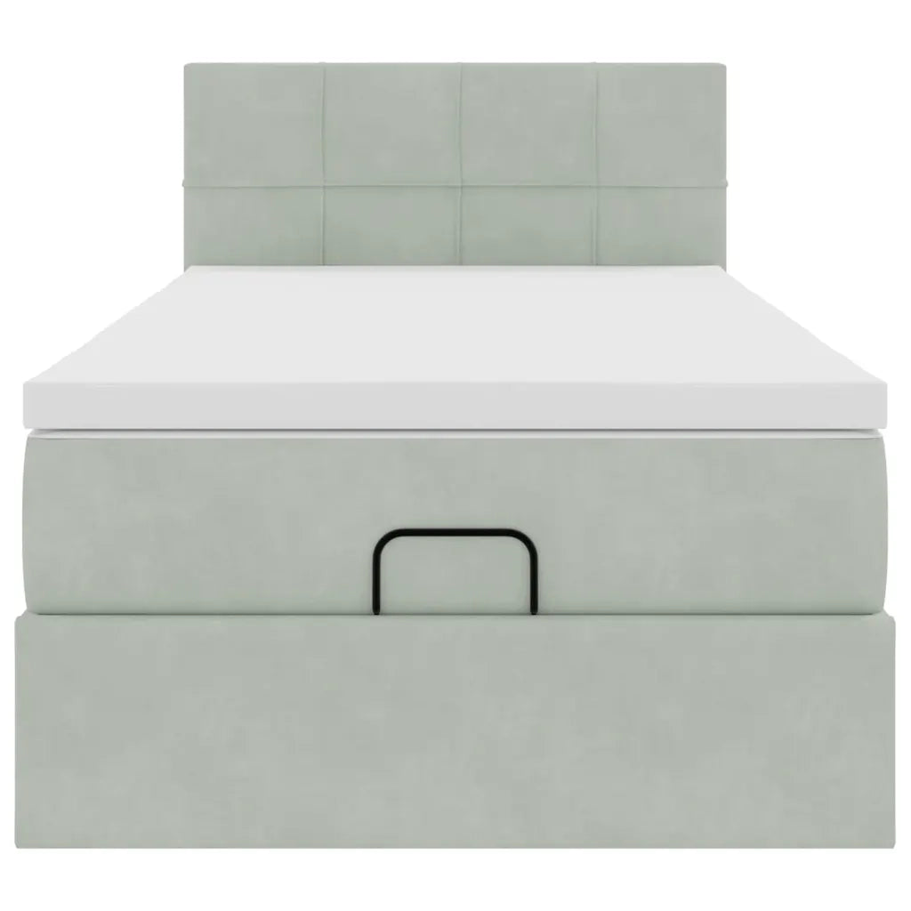 Struttura Letto Pouf con Materasso 90x190 cm in Velluto