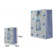 Trade Shop - Set 3 Buste Da Regalo 18x23x10 Cm Fantasia Biberon Maschio Femmina Nascita 65912 -