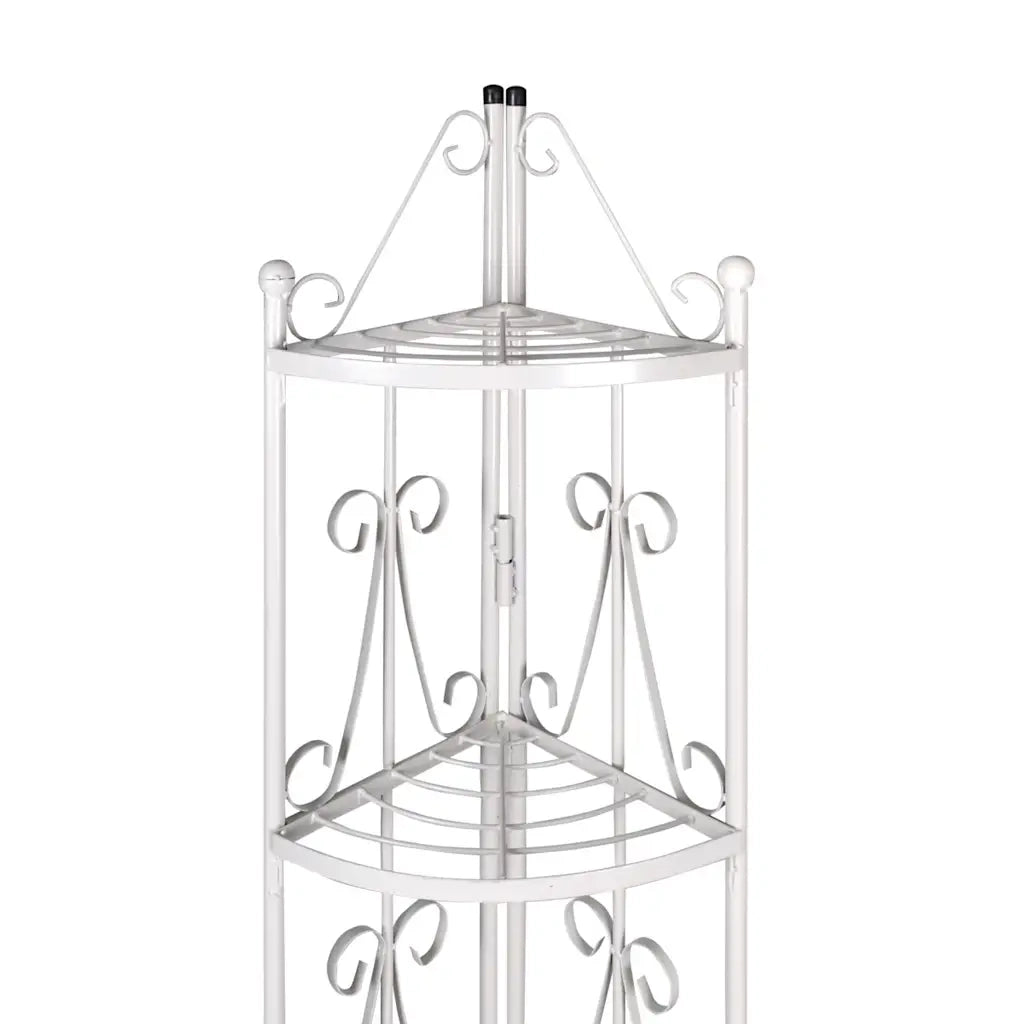Supporto per Piante Porta Piante ad Angolo Bianco 40783