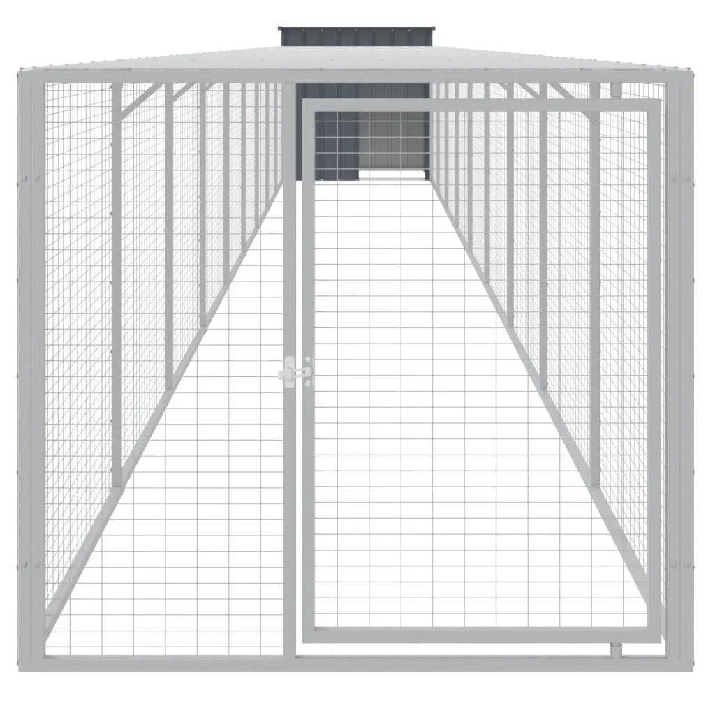 Pollaio con Area Corsa Antracite 110x1017x110cm Acciaio Zincato 3189092