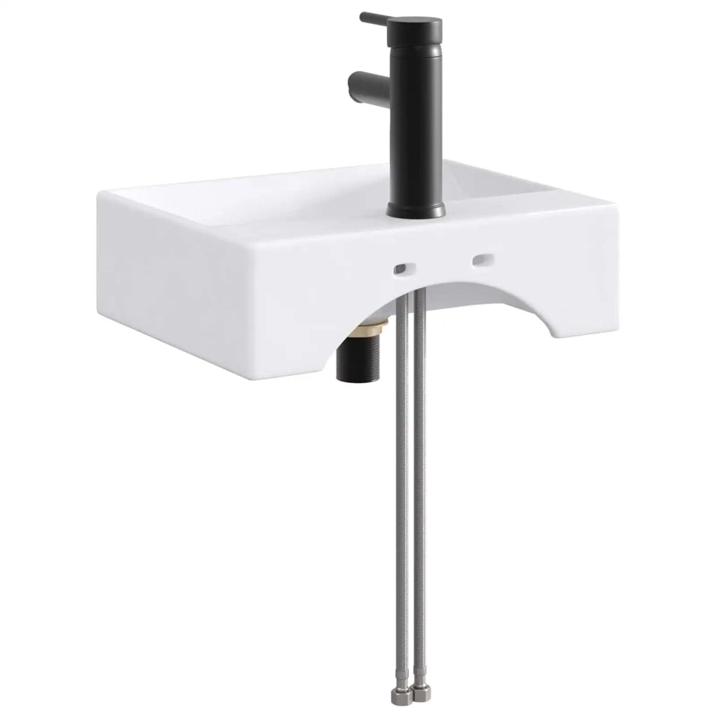 Lavabo da bagno Nero Opaco 39 x 30,5 x 12,5 cm Metallo