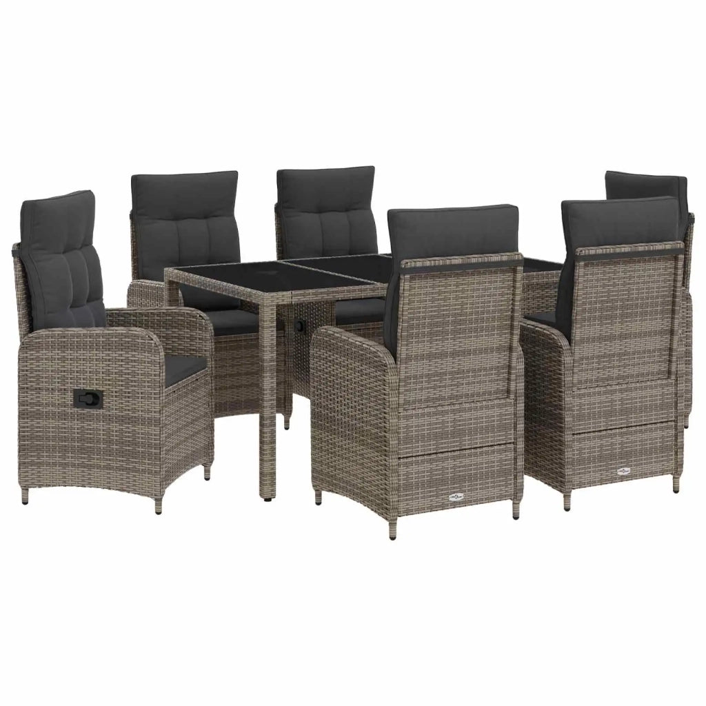 Set da pranzo per esterni 7 pcs Grigio chiaro e grigio scuro 3422323