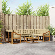 Set di divani da esterno con cuscino 8 pcs Naturale e Beige