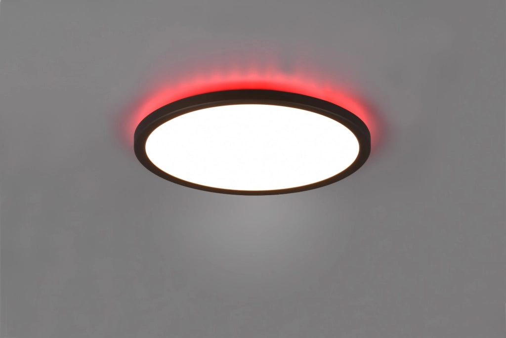 Plafoniera LED AUREO RL 29cm 18W RGB telecomando nera