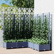 Fioriera Giardino e Graticcio Grigio Blu 120x120x121,5 cm PP 318256