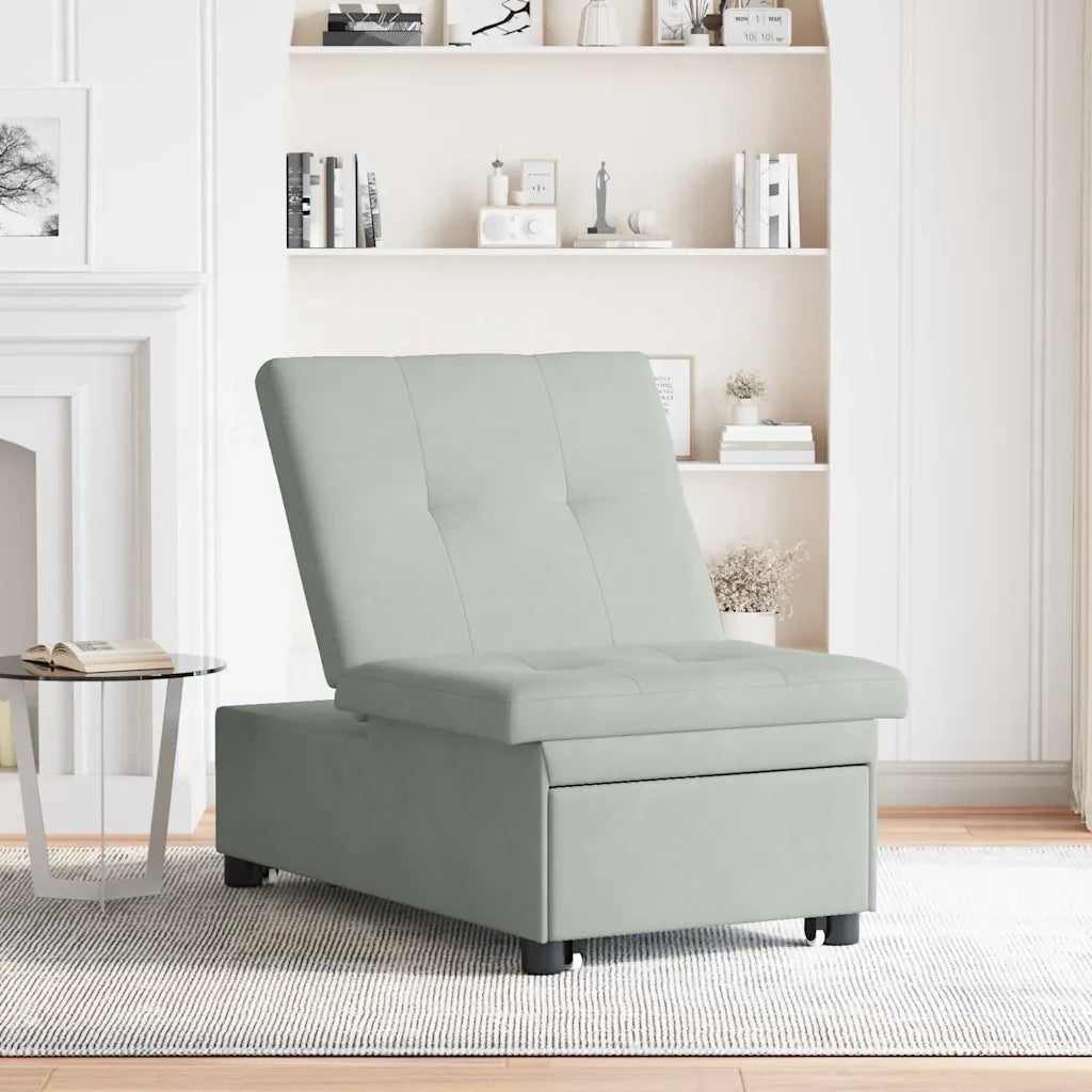 vidaXL Divano Letto Grigio chiaro 67 x 194 x 38 cm Velluto